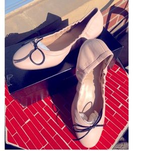 JCREW Flats in Ballet Pink with Leather Bow